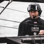 Ben Ainslie onboard wearing helmet. Fired by INEOS team in January 2025
