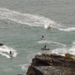 Jet skis disturbing seals in a quiet Cornish cove. Image: Cornwall Seal Group Research Trust