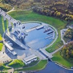 Flottille 200 - Vue aérienne de la grande roue de Falkirk en automne - c. Peter Sandground