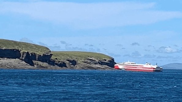 MV Alfred became grounded after getting too close to shore.