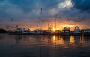 boats at sunset Suntex Marinas Florida