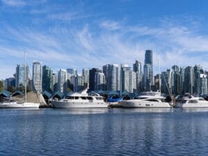 Yachts moored in Vancouver