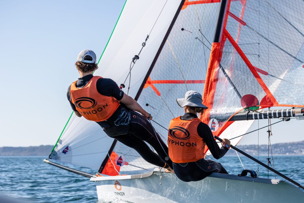 A 29er class dinghy racing