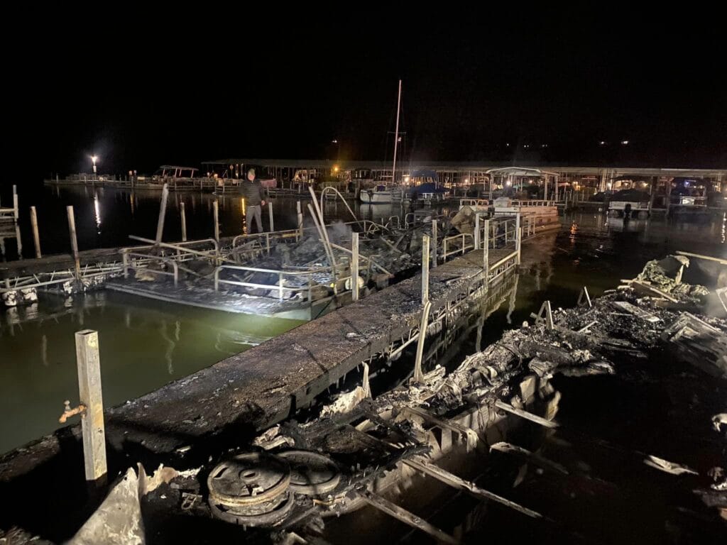 Settlers Trace Marina fire