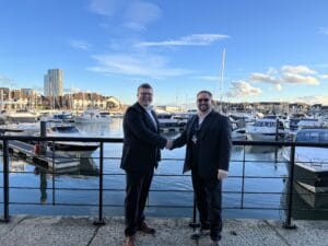 L-R Richard Marsden and Tim Mayer at MDL's Ocean Village Marina 1