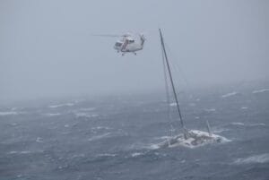 NZ Defence rescue catamaran sailor.