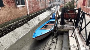 Venice canals run dry