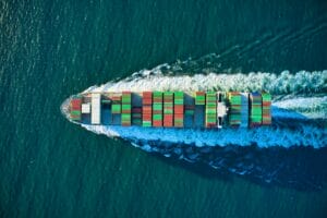 Cargo ship from above