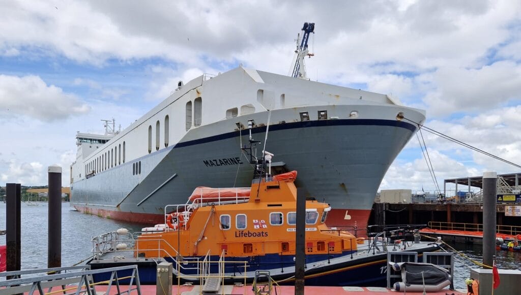 The Mazarine at port in Falmouth.