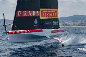 Luna Rossa boat in Barcelona