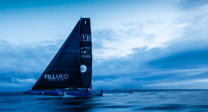 Foiling yacht in 2023 Fastnet Race