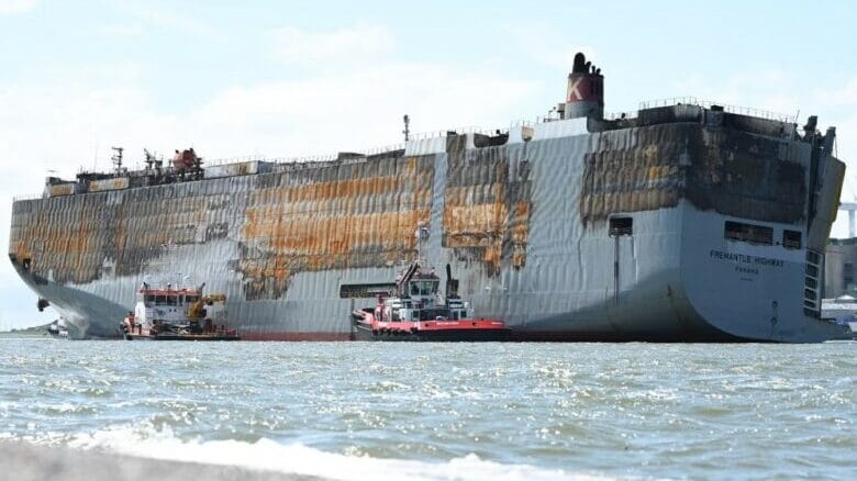 Photos of destroyed cars aboard the Fremantle Highway carrier leaked