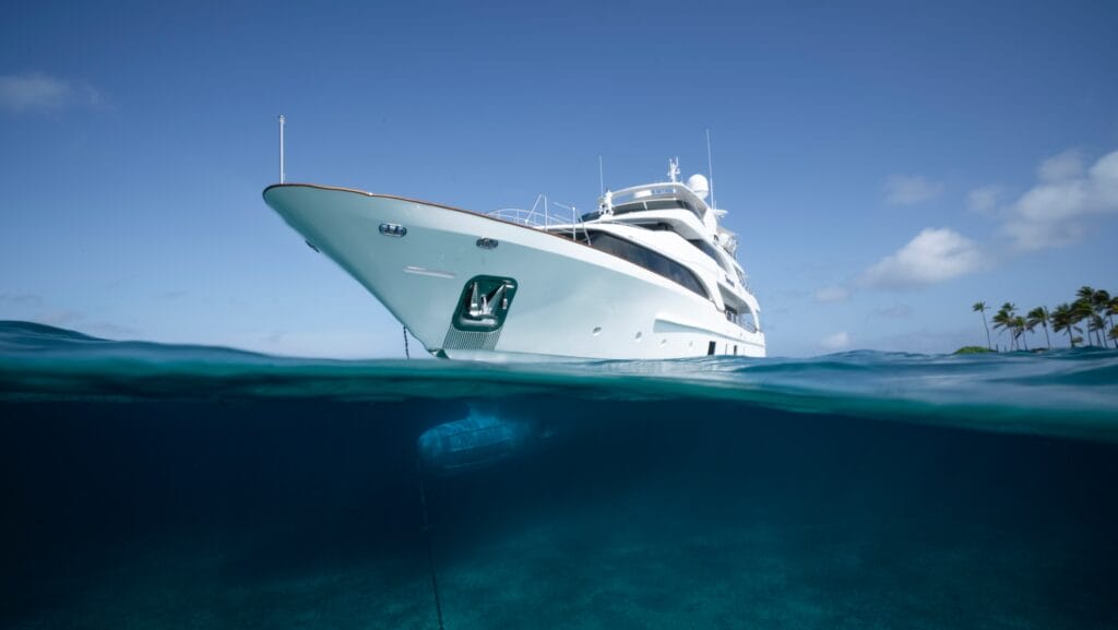 Boat on ocean in Bahamas