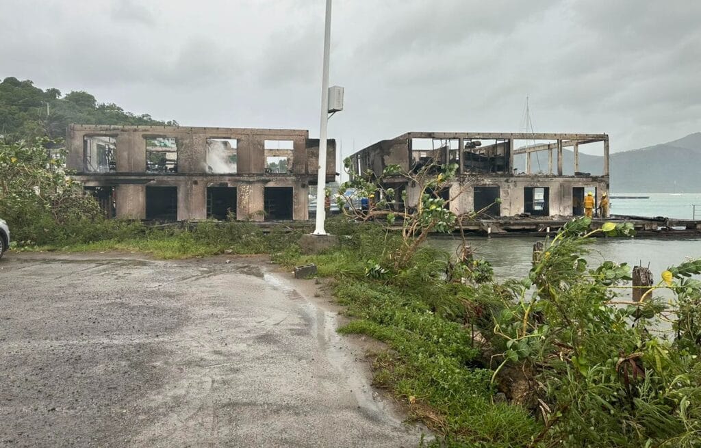 yacht club english harbour antigua fire