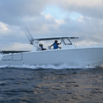 Twin Vee white sportsboat on the water