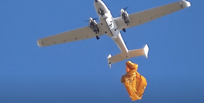 drone drops liferaft