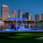 Forza boat at night in Miami