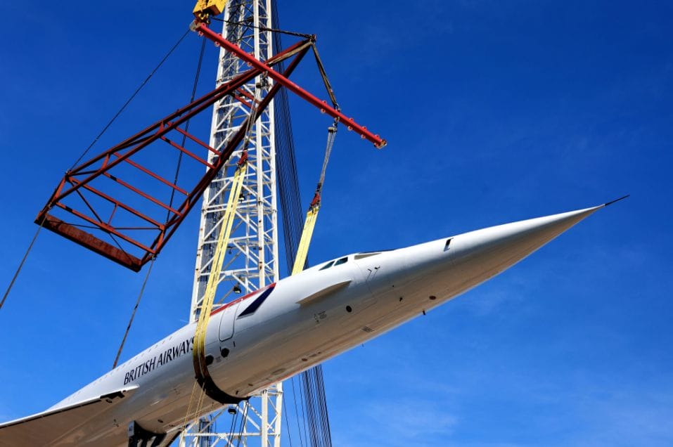 Concorde in a hoist 