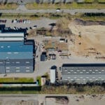 aerial view of factory roof