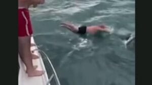 Man body slams orca