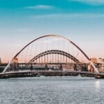 Newcastle upon Tyne cityscape with Tyne bridge