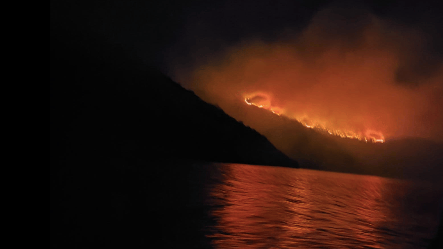 fire burns on Greek island of Hydra as superyacht captain and first officer jailed before trial accused of arson (through setting off fireworks)