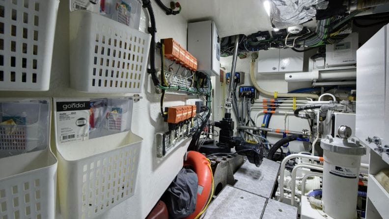 inside the engine room of the Mishi 88