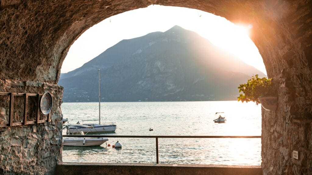 Yacht in an Italian cove