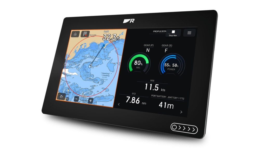 image of multifuction marine electronic navigation display