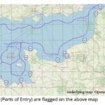 Map showing north coast of France ports of entry