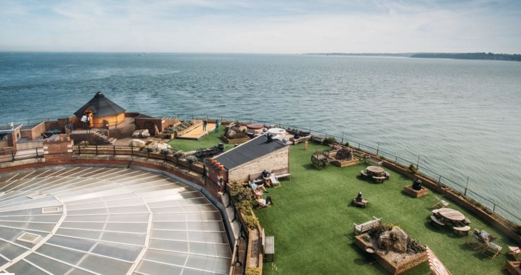 view out to see from roofterrace of renovated fort