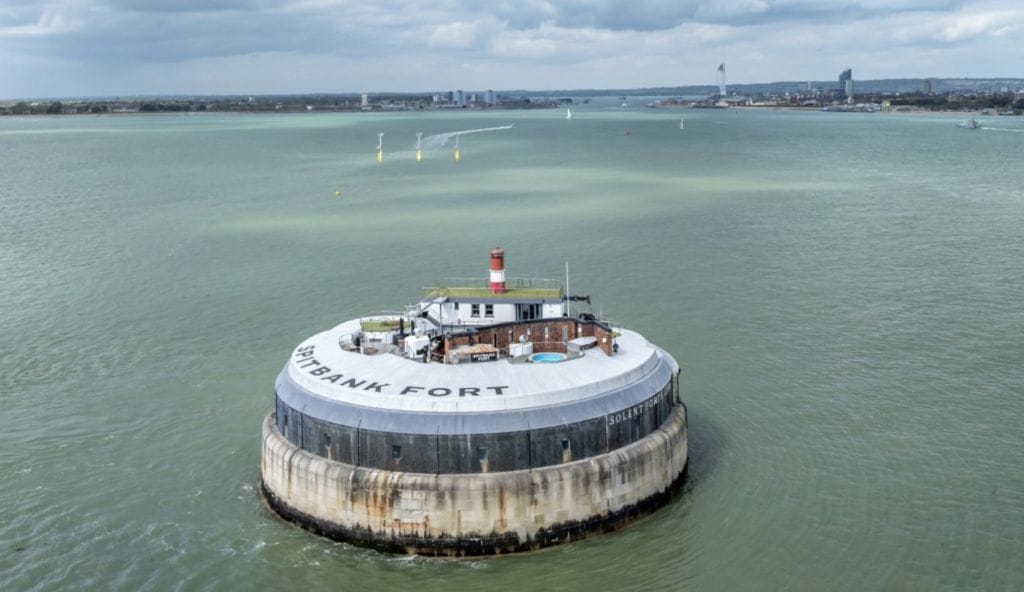 spitbank fort portsmouth with open sea behind