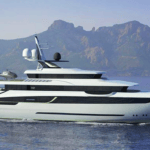 Project Aura mega yacht on the water