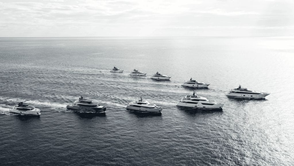 Sanlorenzo fleet on the water.