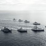 Sanlorenzo fleet on the water.