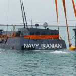 Iranian Navy's Sahand destroyer frigate sinks in Iran port and is shown being lifted in sling