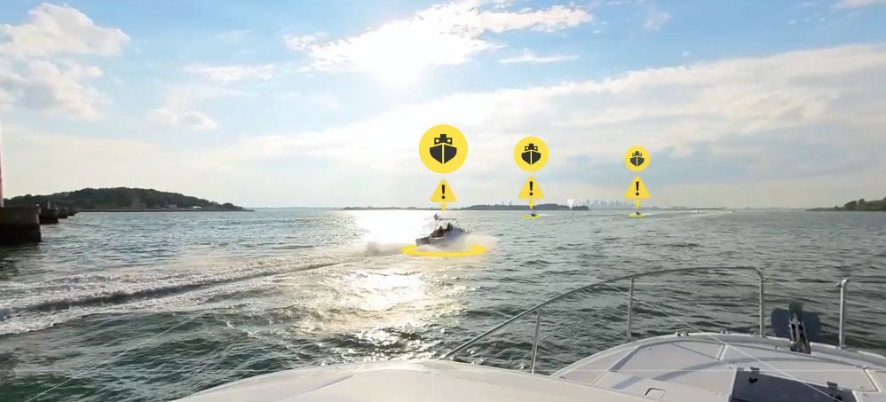 Hazards are shown in water by Lookout AI detection warning system which claims to be able to spot 'every' hazard