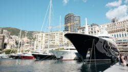 Superyachts in the water in Monaco.