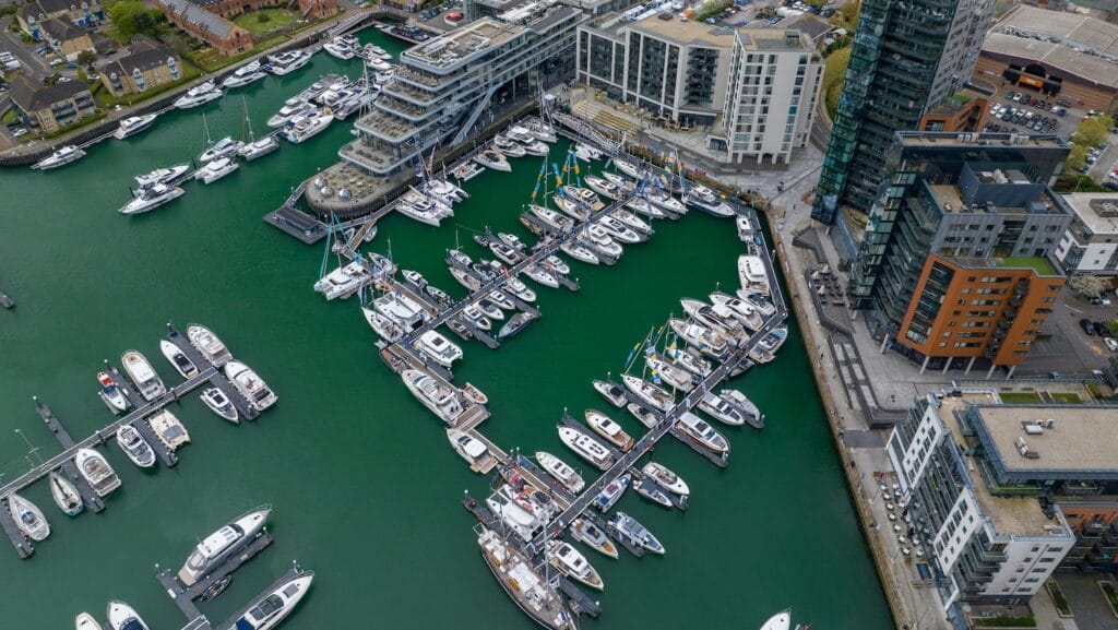 aerial view of South Coast & Green Tech Boat Show