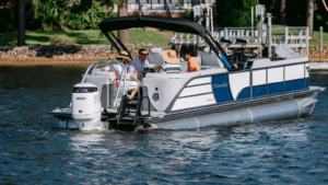 Bentley Pontoons boat on the water