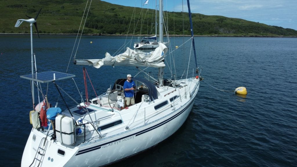 Mike Hallgarth on his yacht, Glad Eye Moody, before the incident