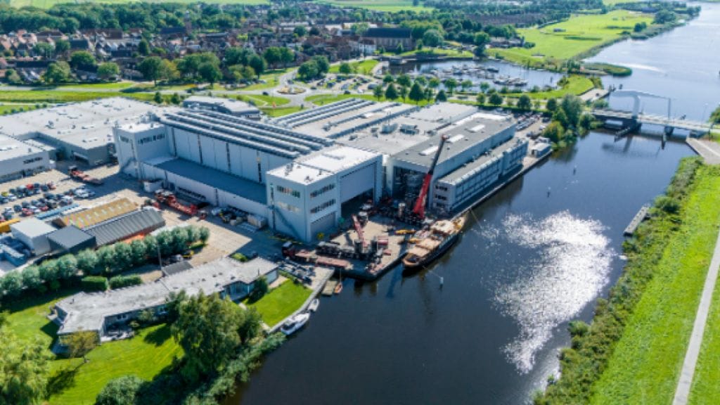 Aerial view of Royal Huisman yard