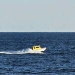 Small boat on ocean
