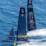 America's Cup foiling race boats racing