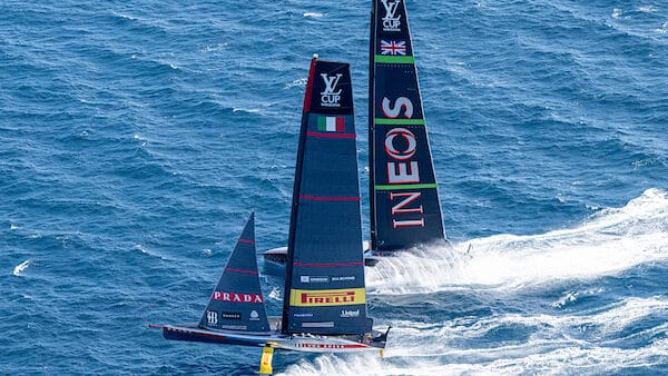 America's Cup foiling race boats racing