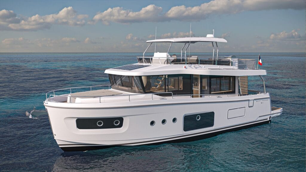 Luxury trawler style motor boat