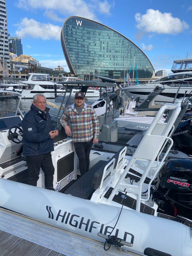 Highfield Boats Australia Peter Pembroke with Seton Lewis at SIBS 2024