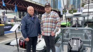 Peter Pembroke with Seton Lewis of Lewis Marine, Tasmania