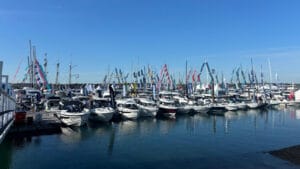 Boats in line in marina ready for SIBS 2024