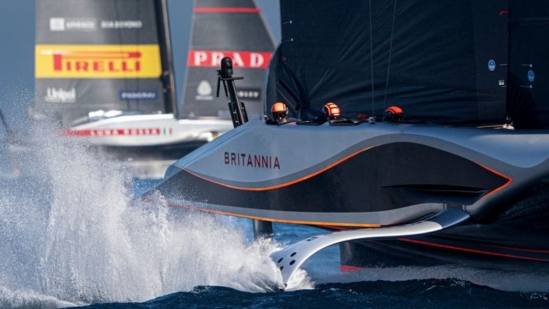 British team's heads pictured in Rita - America's Cup team boat for INEOS